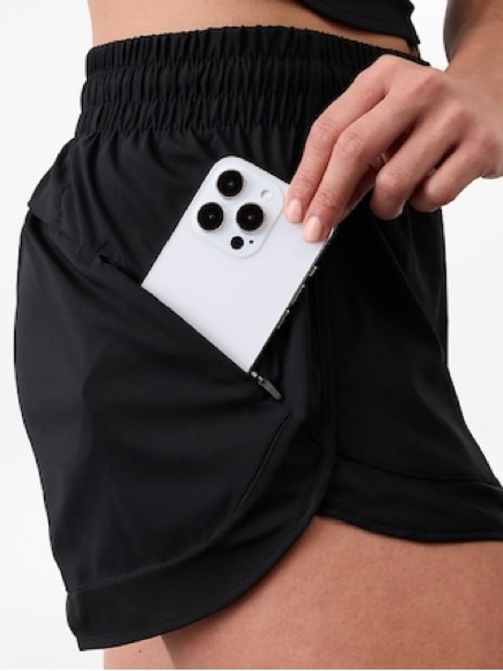 Athleta Mesh Racer Run Mid Rise 4" Short - Picture 3 of 7